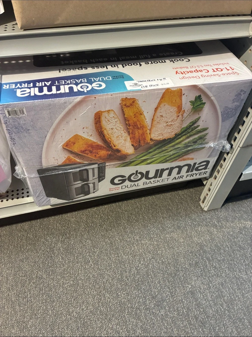 Gourmia Black Dual Basket Air Fryer - Twin-Compartment Cooking